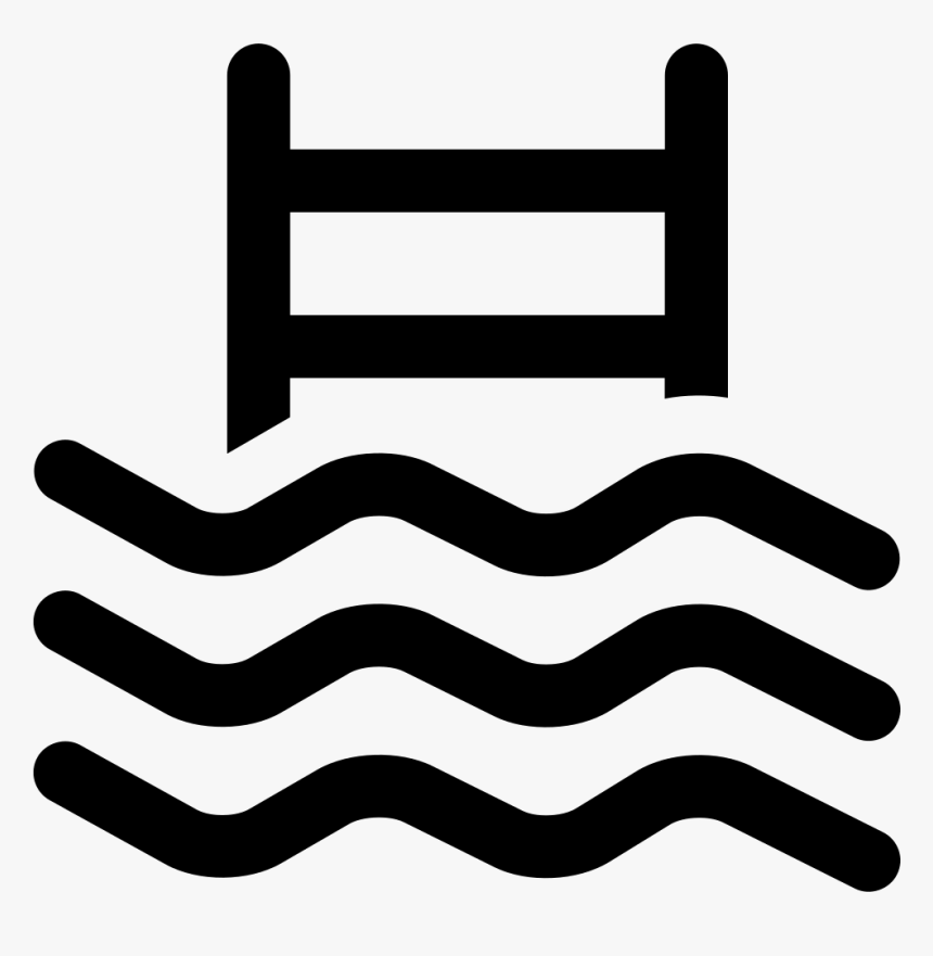 Swimming Pool Water Waves With Ladder - Pool Icon Png, Transparent Png, Free Download