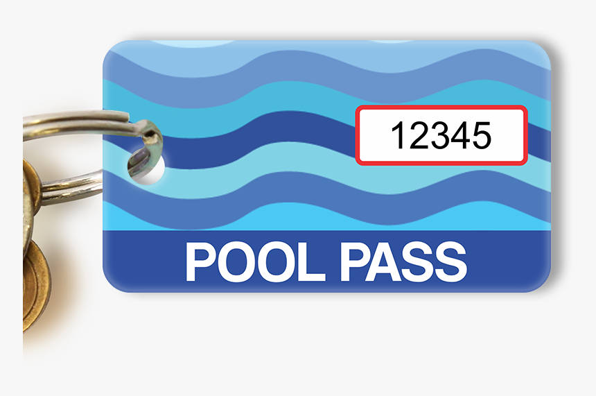 Pool Pass Blue Water Waves Tag, Rectangular Shape - Pool Pass Clipart, HD Png Download, Free Download