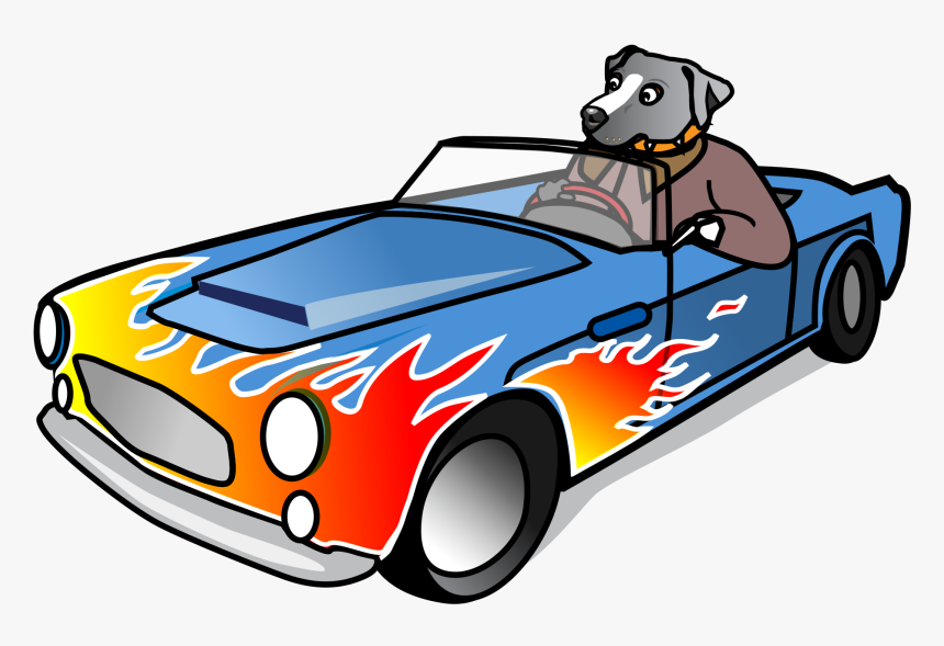 Dog In Sports Car Clip Arts - Loneliest Road In American, HD Png Download, Free Download