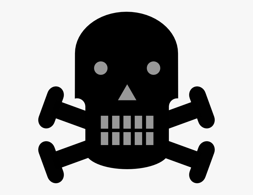 Silhouette Of A Simple Skull - Dangerous Clipart, HD Png Download, Free Download