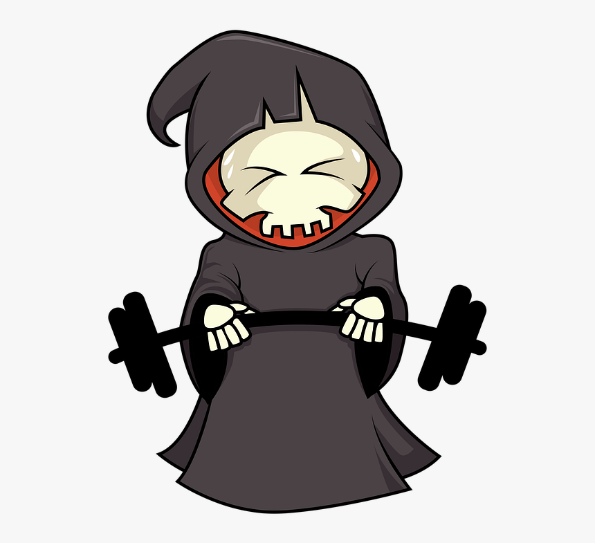 Skull, Gym, Funny, Cartoon - Cartoon, HD Png Download, Free Download