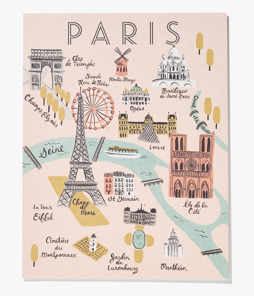 Paris Map - Paris Kids Map, HD Png Download, Free Download