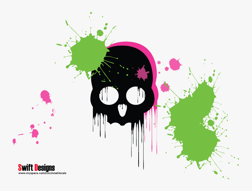 Paint Splatter Skull, HD Png Download, Free Download