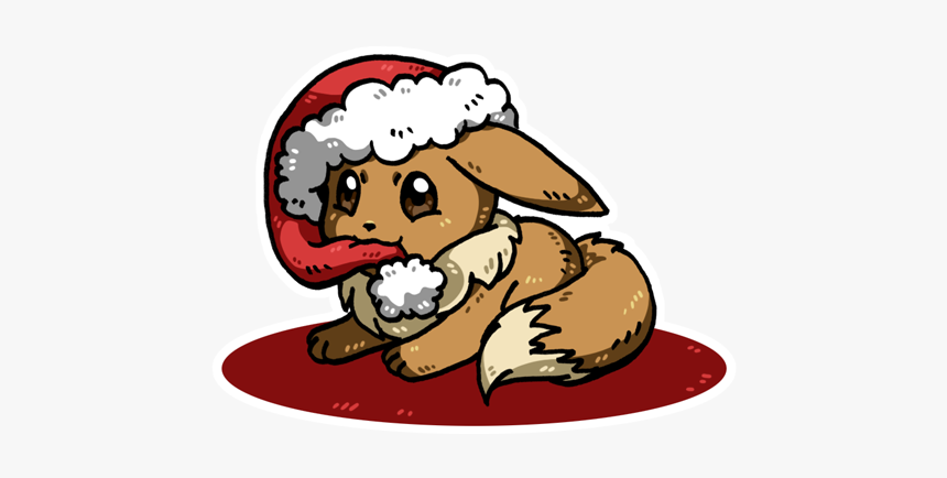 #pokemon #eevee #christmas #santa #hat #santahat #freetoedit - Eevee With Santa Hat, HD Png Download, Free Download