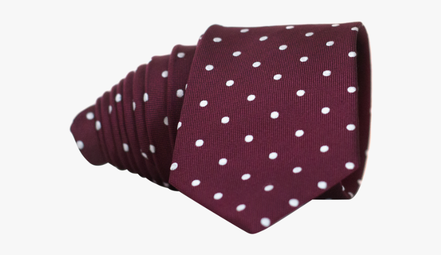 Classic Wine Red And White Dot Necktie - Polka Dot, HD Png Download, Free Download