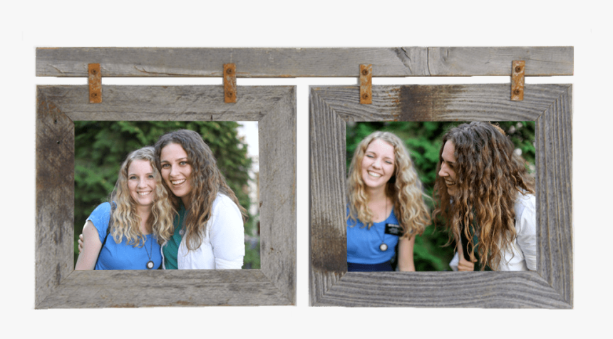 Horizontal Double Rustic Barnwood Frame For 2 Photos - Photograph, HD Png Download, Free Download