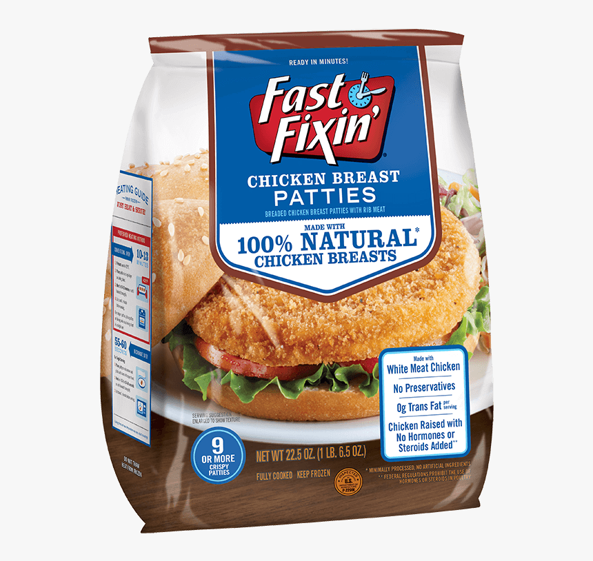 Chicken Breast Patties - Fast Fixin Sandwich, HD Png Download, Free Download