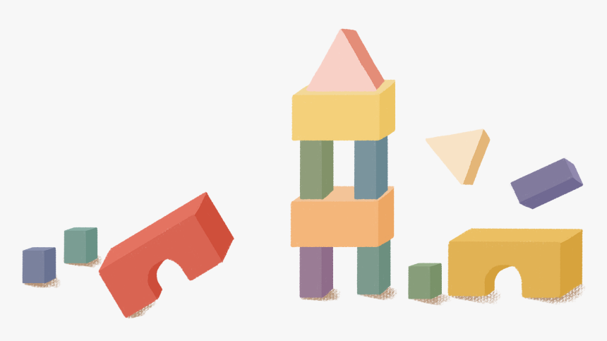 Hand Painted Cartoon Building Blocks - Cartoon Building Blocks Transparent, HD Png Download, Free Download