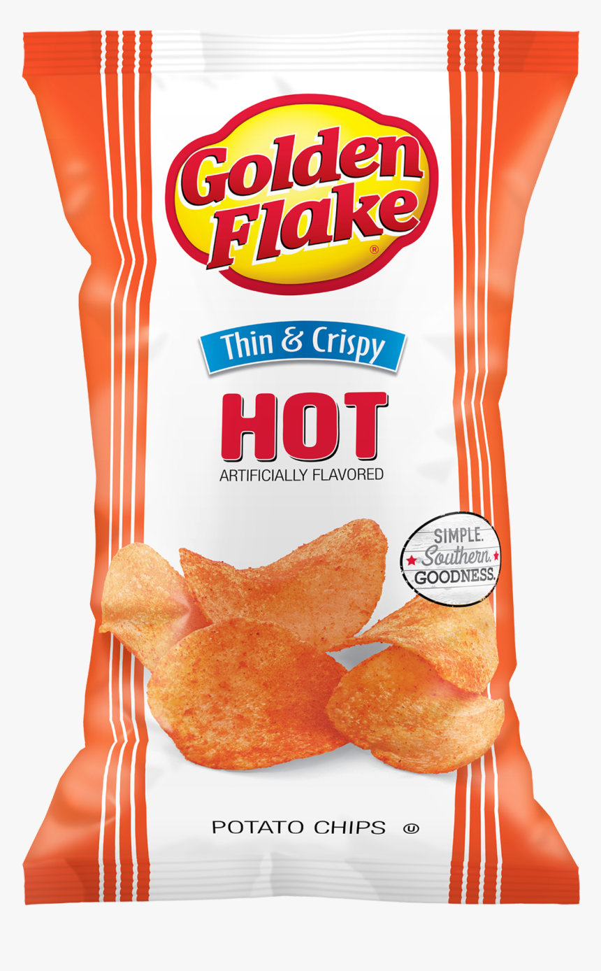 Golden Flake Thin & Crispy Potato Chips, Hot - Potato Chip, HD Png Download, Free Download