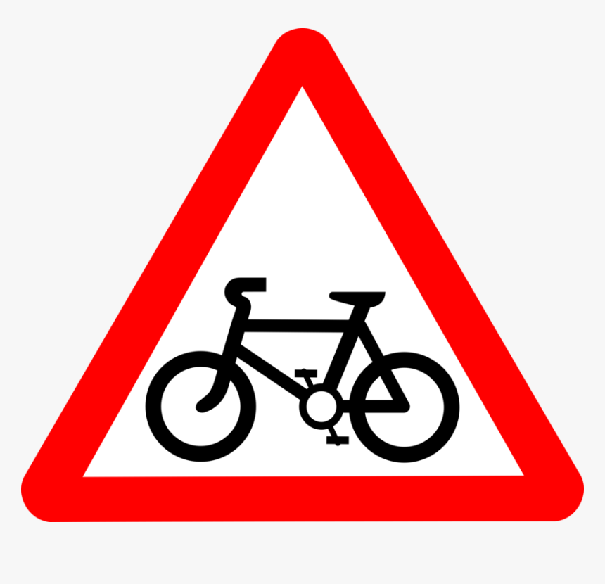 Triangle,area,symbol - Cycle Route Ahead Road Sign, HD Png Download, Free Download