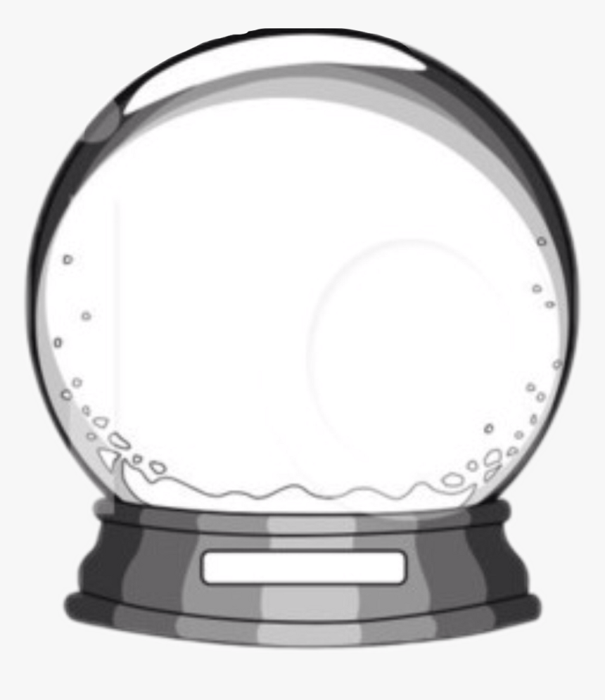 Snowglobe Blackandwhite Nameplate Decoration Knicknacks - Glass Globe Clip Art, HD Png Download, Free Download