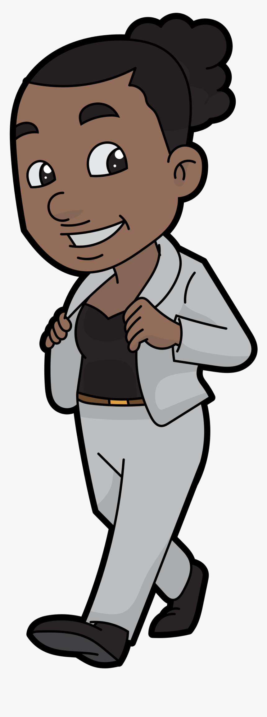 Black Cartoon Business Woman, HD Png Download, Free Download