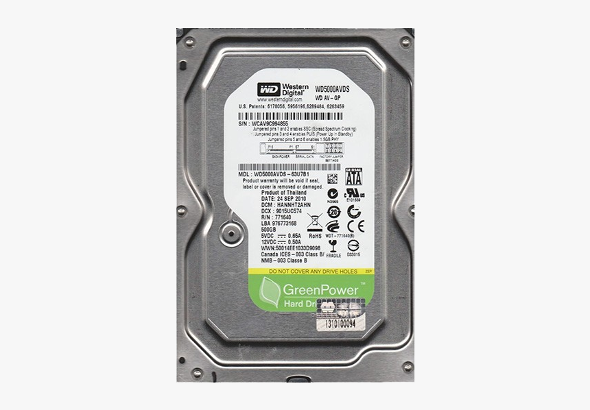 Western Digital Surveillance Hard Drive - Wd Av Gp 500gb, HD Png Download, Free Download