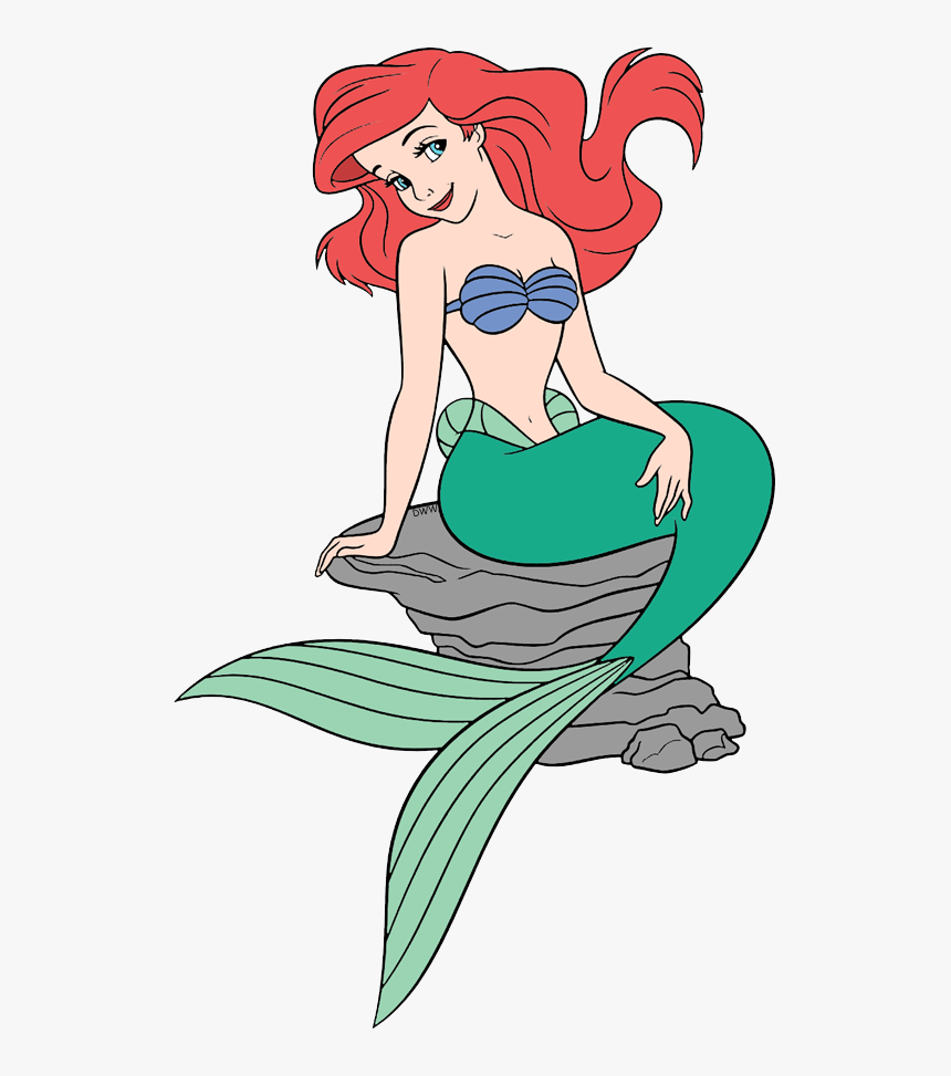 Transparent Mermaid Clipart Black And White - Drawing Cute Kawaii Ariel, HD Png Download, Free Download