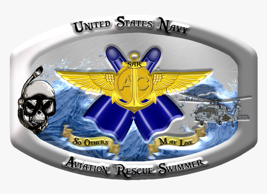 Rescue Swimmer Custom Buckle, Sar Buckle, Sar Custom - Crest, HD Png Download, Free Download