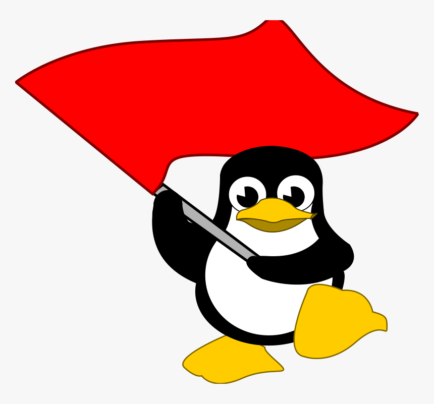 Penguin Waving Flag Clipart , Png Download - Linux Flag, Transparent Png, Free Download