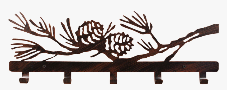 Iron Pine Branch Coat Rack - Silhouette, HD Png Download, Free Download