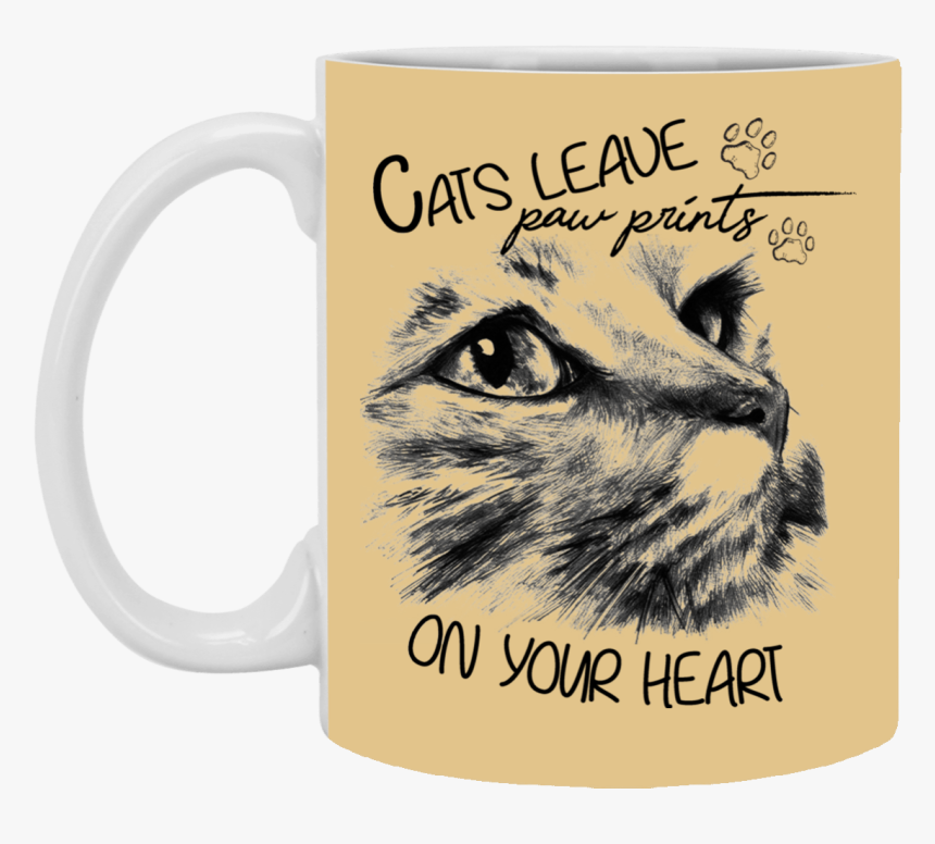 Cats Leave Paw Prints On Your Heart Cat Mug"
 Class= - Cat Face Tattoo Designs, HD Png Download, Free Download