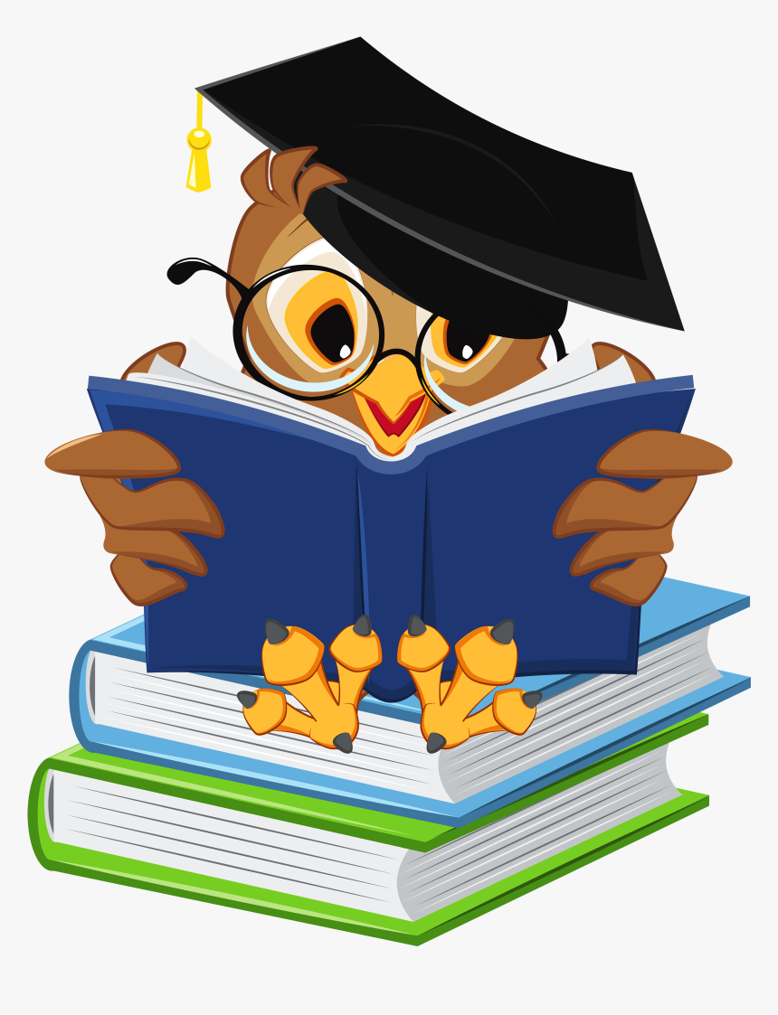Owl With School Books Png Clipart Picture - School Books Clipart, Transparent Png, Free Download