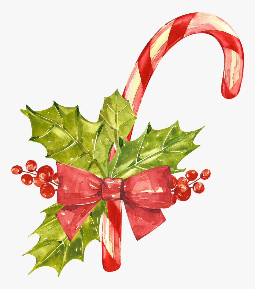 Arbol De Navidad Decorado Hanger Png Transparente - Christmas Png Mistletoe Watercolour, Png Download, Free Download