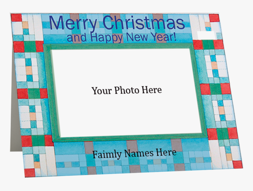 Christmas Blue Squares Holiday Photo Card - Paper, HD Png Download, Free Download