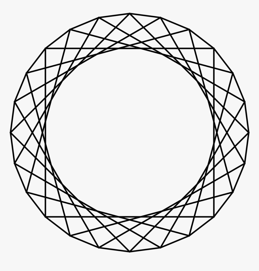 Rotated Squares Inside 24gon - Geometric Designs Tattoo Sun, HD Png Download, Free Download