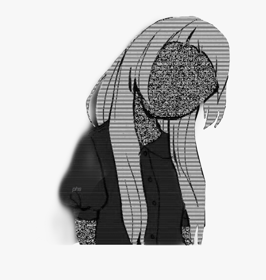 Anime Glitch Effect Black And White, HD Png Download, Free Download