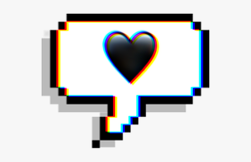 #chat #emoji #text #heart #black #glitch #effect #aesthetic - Sticker Png, Transparent Png, Free Download