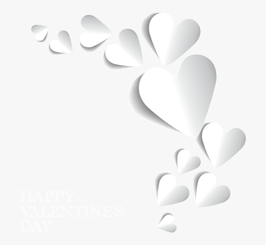 White Heart Border Black Background, HD Png Download, Free Download