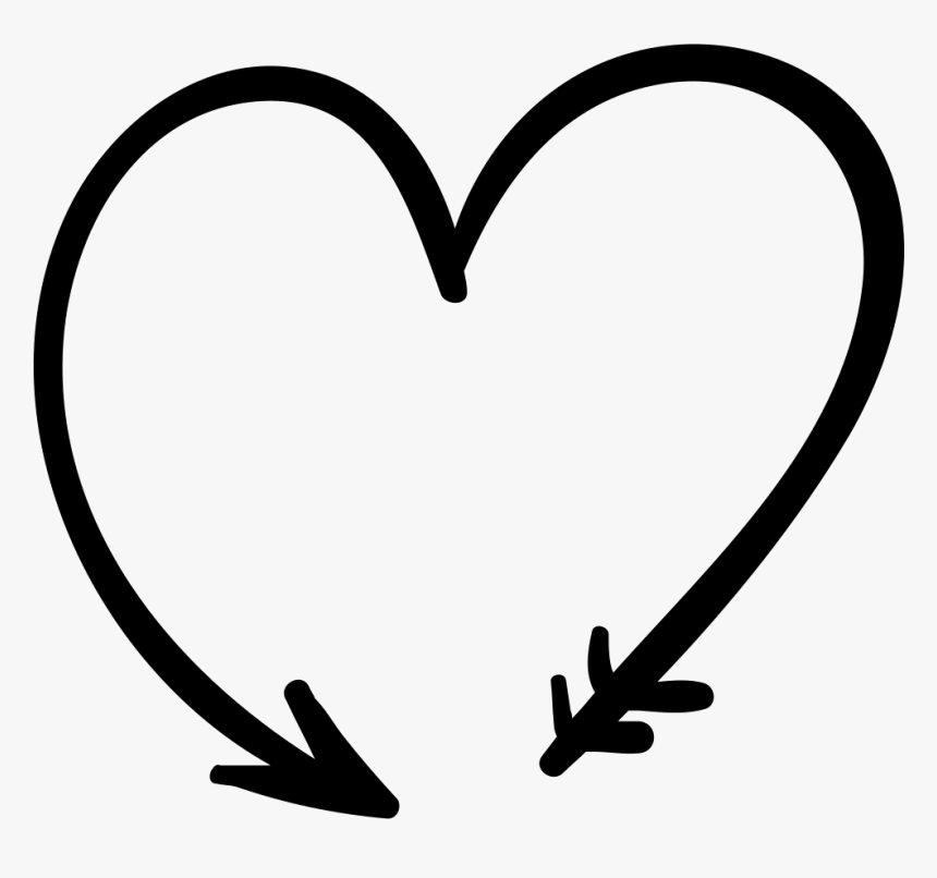 Svg Download Black And White Transparent - Arrow In Shape Of Heart, HD Png Download, Free Download