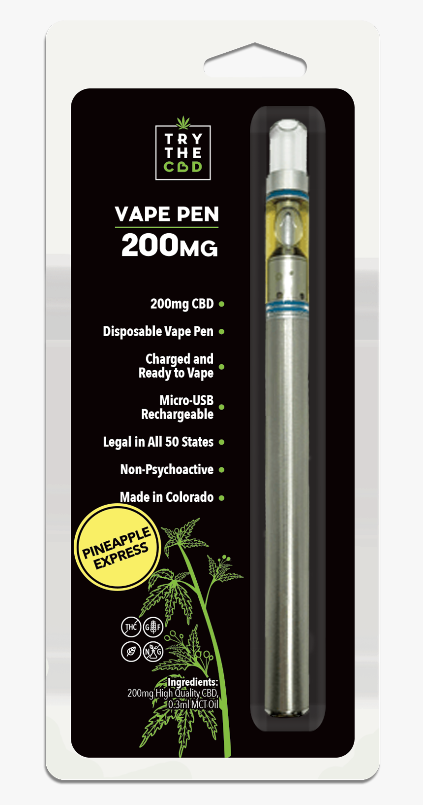 Com Vaping Vape Pens Pineapple Express 200 Mg Cbd Disposable - Gorilla Glue Dab Pen, HD Png Download, Free Download