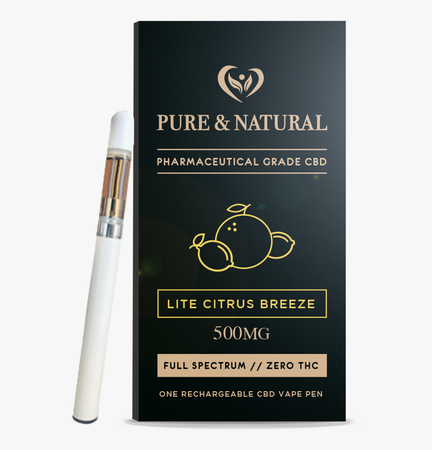 Pure And Natural Cbd Vape Pen Box Front Visualisation2 - Novel, HD Png Download, Free Download
