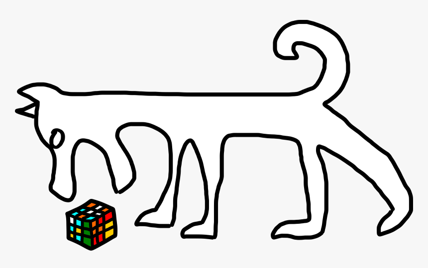 Dog And Rubik"s Cube Clip Arts - Line Art, HD Png Download, Free Download