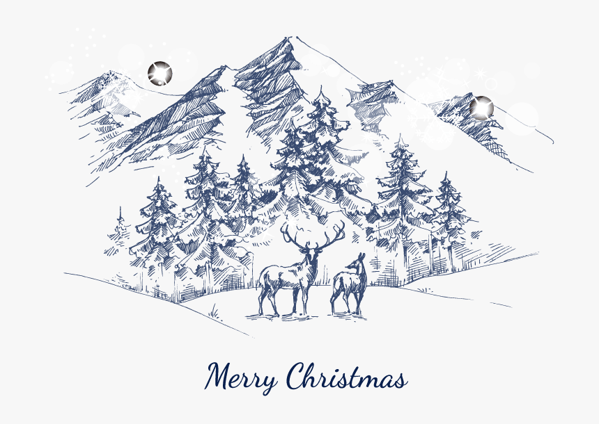 Snowy-mountain - Snowy Mountain Sketch, HD Png Download, Free Download