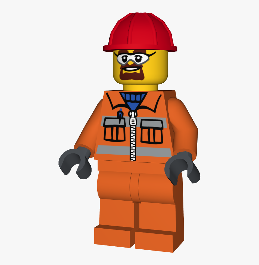 Lego Minifigure Cty0483 Construction Worker - Construction Worker Lego Png, Transparent Png, Free Download