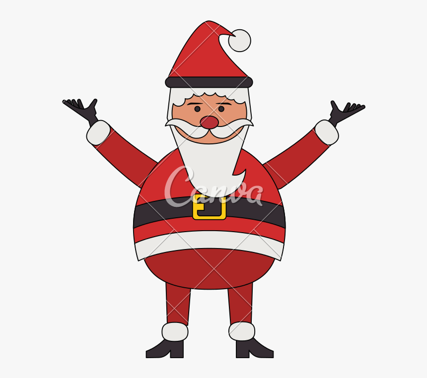 Clip Art Fat Santa - Drawing, HD Png Download, Free Download