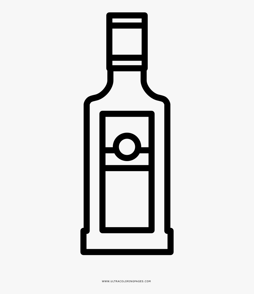 Liquor Bottle Coloring Page - Garrafa De Vodka Para Colorir, HD Png Download, Free Download