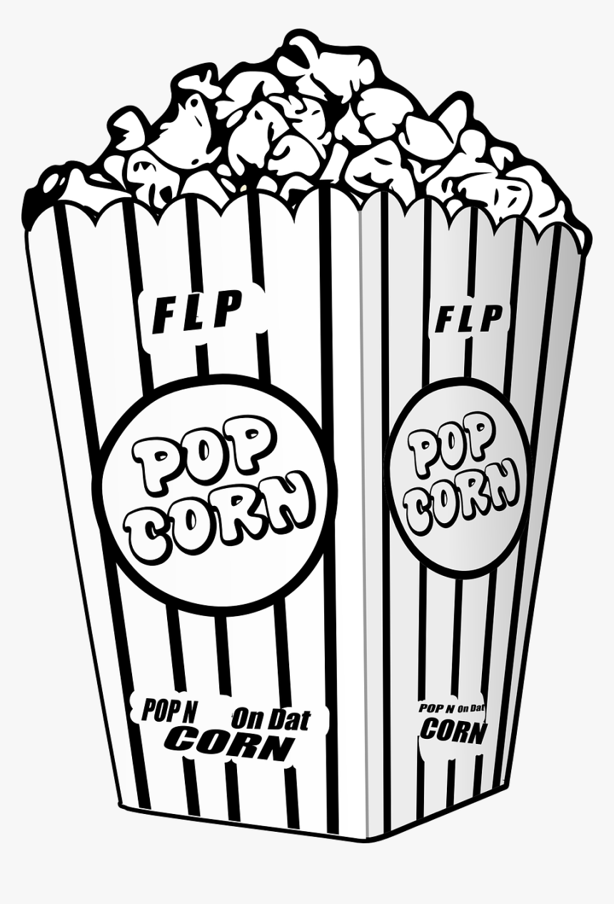 Popcorn Clipart Black And White, HD Png Download, Free Download