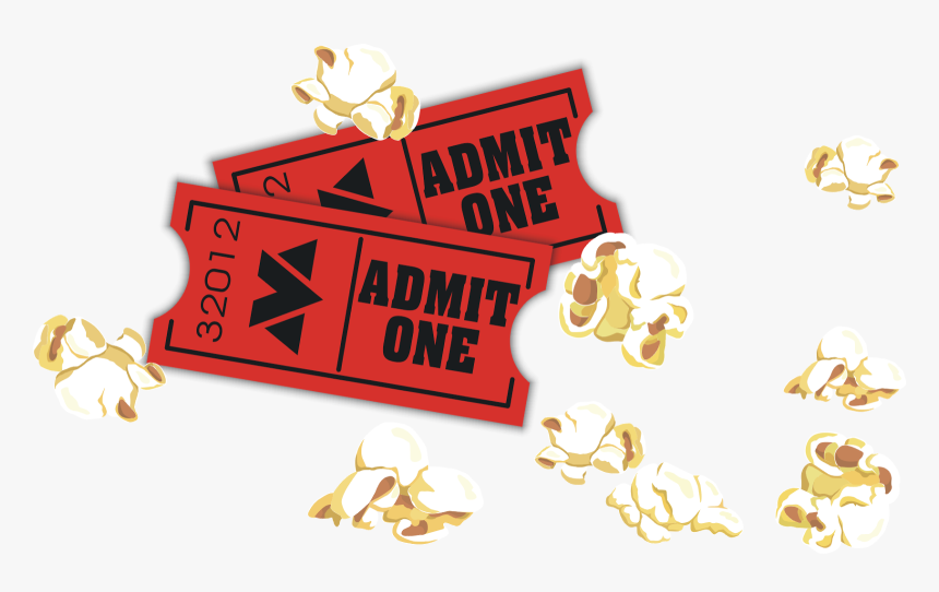 Transparent Popcorn Clipart - Popcorn And Tickets Transparent, HD Png Download, Free Download