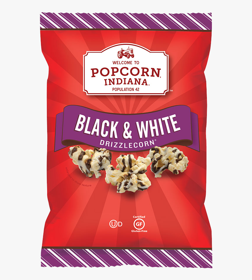 Black & White - Popcorn Indiana Black And White Drizzlecorn, HD Png Download, Free Download