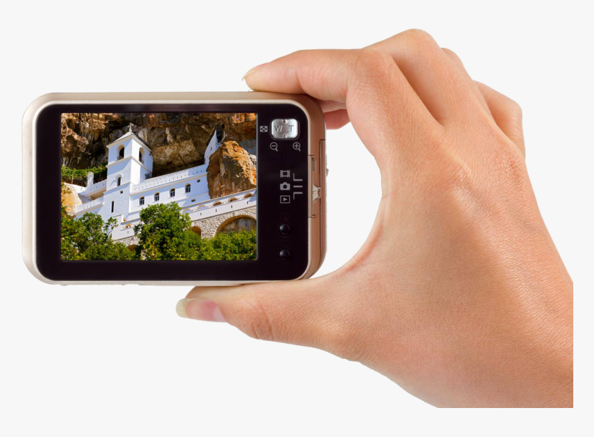 Shows The Back Of The Camera Showing A Holiday Photo - Camera Hand Back Png, Transparent Png, Free Download