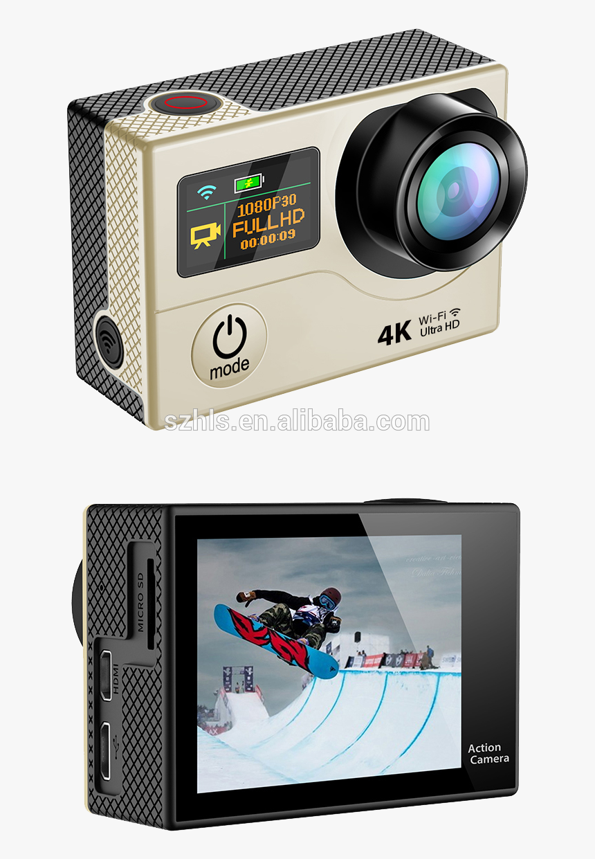 4k Action Camera Double Screen Waterproof Sports Camera - Action Camera 4k Ultra Hd Wifi, HD Png Download, Free Download