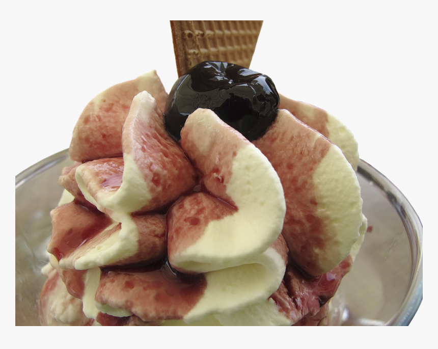 Ice, Ice Cream Sundae, Waffle, Ice Cream, Enjoy - Gelato, HD Png Download, Free Download