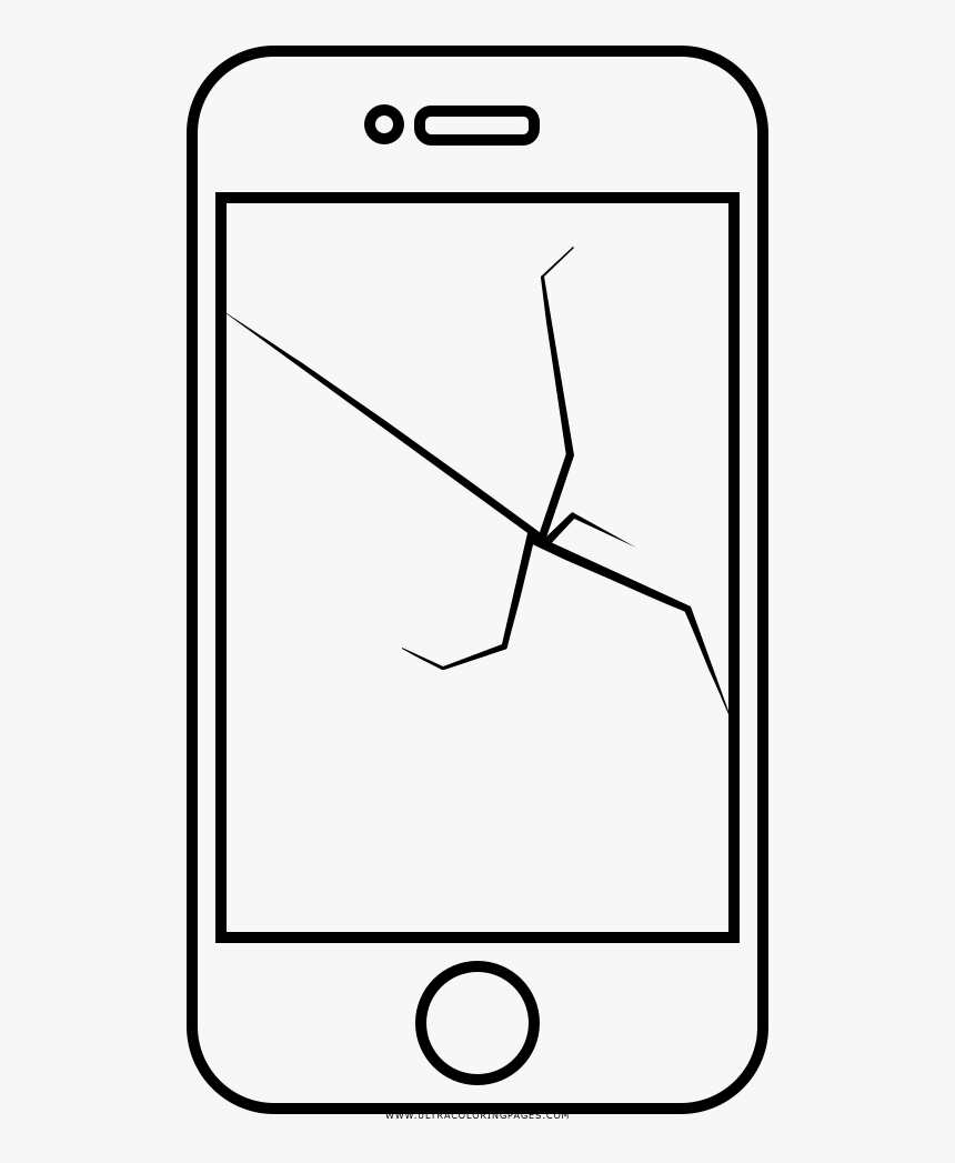 Cracked Screen Coloring Page - Line Art, HD Png Download, Free Download