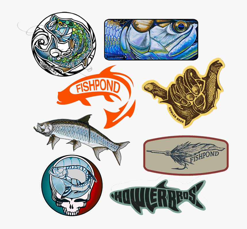 Simms Woodblock Redfish Decal Png Fly Decals - Fishing Sticker Pack, Transparent Png, Free Download