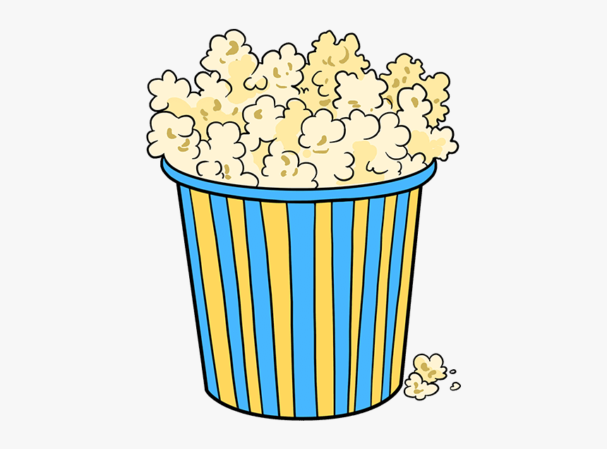 How To Draw Popcorn - Popcorn Drawing, HD Png Download, Free Download
