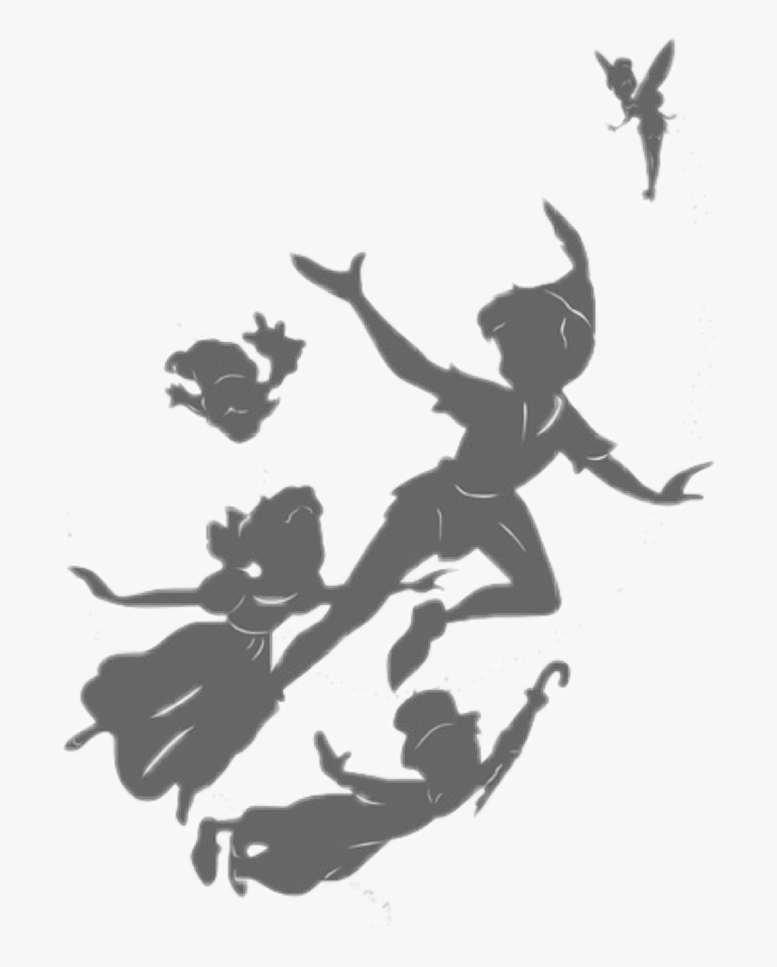 #peterpan#cartoon #disney#silhouette #trilly#tinkerbell - Silhouette Peter Pan Transparent, HD Png Download, Free Download
