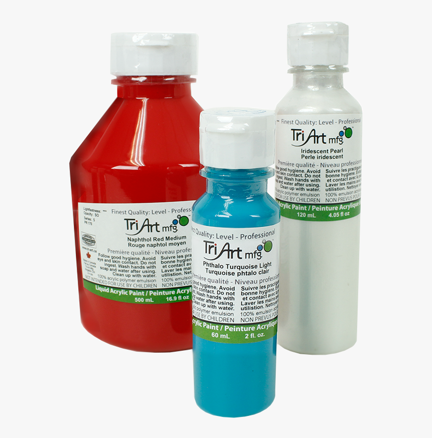 Tri-art"s Professional Liquid Acrylic Paint, Three - Plastic Bottle, HD Png Download, Free Download