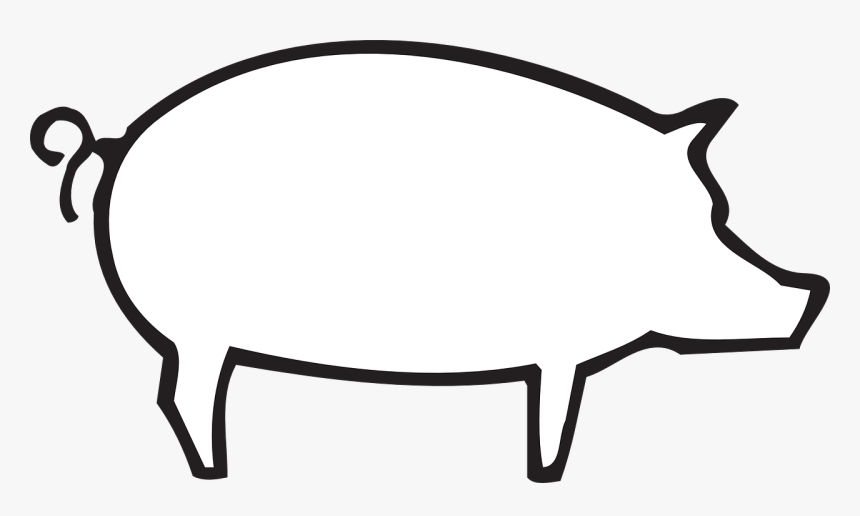 Barn Farm Pig Animal - Pig Silhouette White Png, Transparent Png, Free Download
