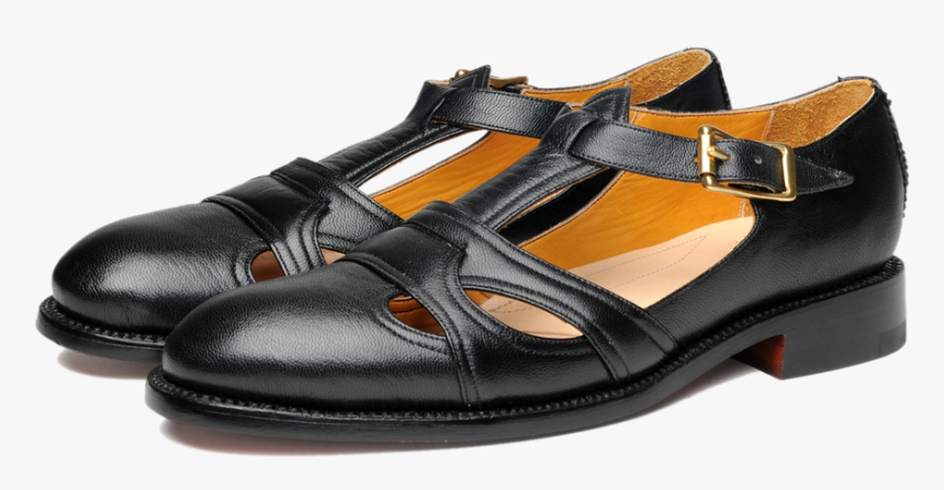 Aahj1 Summer Leather Sandal Goat Black - Sandal, HD Png Download, Free Download